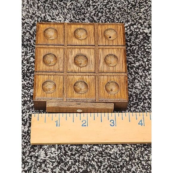 Vintage wooden tic tac toe game with marbles #A85 - Picture 3 of 6
